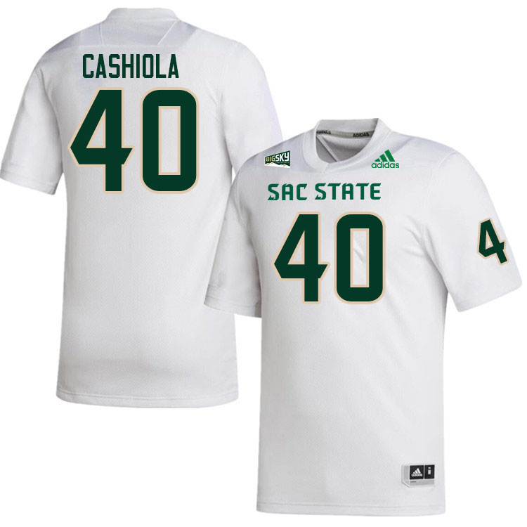 Sacramento State Hornets #40 Josh Cashiola College Football Jerseys Stitched Sale-White